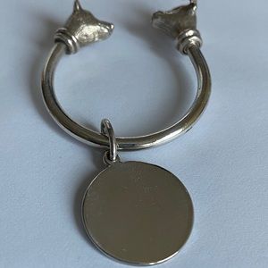 Tiffany & Co. Bull & Bear Key Ring with Circle Tag